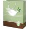 Darilna vrečka za birmo, golobica, zelena, 32x26.5x14cm