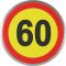 Magnet: Prometni znak 60, okrogel 6 cm