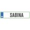Registrska tablica - SABINA, 47x11cm