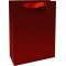Vrečka darilna, 32x26x10 cm, rdeča, biserni videz, rdeče bleščice