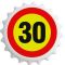 Odpirač magnet: Prometni znak 30, okrogel 6cm