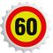 Odpirač magnet: Prometni znak 60, okrogel 6 cm