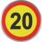 Magnet: Prometni znak 20, okrogel 6 cm