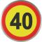 Magnet: Prometni znak 40, okrogel 6 cm