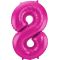 Balon napihljiv, za helij, roza, št. 8, 86cm