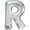 Balon napihljiv, za helij, srebrn, črka "R", 81cm