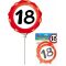Balon na palčki, prometni znak, "18", samonapihljiv, 18cm, 3kom