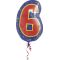 Balon napihljiv, za helij, številka "6", 53x35cm