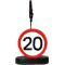 Prometni znak iz polimase z kovinsko ščipalko "20", 9cm