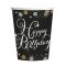 Piknik lonček iz papirja, "Happy Birthday", zlate pikice, 8/1, 266ml