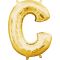 Balon napihljiv, "C", zlati, 40cm + palčka za napihnit