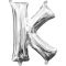 Balon napihljiv, "K", srebrni, 40cm + palčka za napihnit