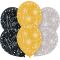 Baloni iz lateksa, "Happy Birthday", črno/zlati, 6kom, 30cm