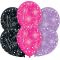 Baloni iz lateksa, "Happy Birthday", črno/roza, 6kom, 30cm