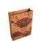 Vrečka darilna, 34x24 cm, šopek sivke v lončku na rjavem ozadju