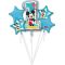 Set balonov - balon napihljiv, za helij, št. 1, Mickey Mouse, moder, 48x71cm, 4x zvezda, 48cm