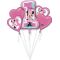 Set balonov - balon napihljiv, za helij, št. 1, Minnie Mouse, roza, 48x71cm, 4x srček, 43cm