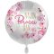 Balon napihljiv, za helij, Najin poročni dan, roza cvetovi, 43 cm