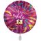 Balon napihljiv, za helij, Vse najboljše 18, pisani trakovi, 43 cm