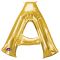 Balon napihljiv, "A", zlati, 40cm + palčka za napihnit