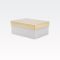 Darilna škatla kartonska, bela, z zlatimi črtami na pokrovu, 23x16.5x9.5cm