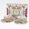 Set 2 skodelic za espreso s podstavkom - pisano cvetje, v darilni embalaži, "W. Kilburn - WHITE", 110ml, new bon, 5cm