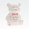 Hranilnik, medvedek, za rojstvo, "MY FIRST TEDDY BANK" belo/roza, kitajski porcelan, 12x7cm
