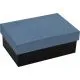 Darilna škatla kartonska črna, pokrov modre bleščice 13.5x10x5cm