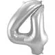 Balon napihljiv, za helij, srebrn, št. 4, 86cm