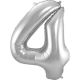 Balon napihljiv, za helij, srebrn, št. 4, 86cm