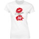 Majica ženska (telirana)-Čudovita pri 30 - poljubček M-bela