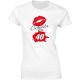 Majica ženska (telirana)-Čudovita pri 40 - poljubček L-bela