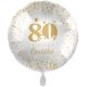 Balon napihljiv, za helij, 80 Iskrene čestitke, zlate pikice, 43 cm