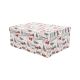 Darilna škatla kartonska, božična, bela z darili in pentljami, 27x20x11.5cm