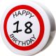 Hranilnik "Happy Birthday" prometni znak 18, keramika, 15cm
