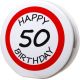 Hranilnik "Happy Birthday" prometni znak 50, keramika, 15cm