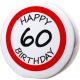 Hranilnik "Happy Birthday" prometni znak 60, keramika, 15cm