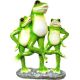 Žabja družina, tri stoječe žabe, lakirana polymasa, 34x27cm