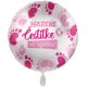Balon napihljiv, za helij, Iskrene čestitke ob rojstvu, roza nogice, 43 cm
