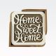 Set lesenih podstavkov, "Home sweet Home", 6/1, 10x10cm