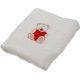Brisača za valentinovo bela, medvedek s srčkom 100x5Ocm 100% bombaž