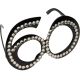 Očala dekorativna, 60-črna z bleščicami