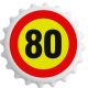 Odpirač magnet: Prometni znak 80, okrogel 6 cm
