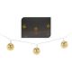 Božične lučke za notranjo uporabo z zlatimi kovinskimi kroglicami, 10 led, 1,75m