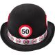 Party klobuk, črn, prometni znak 50