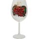 Kozarec za vino poslikan - grozd - rdeč, 60let, 0.58l