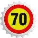 Odpirač magnet: Prometni znak 70, okrogel 6 cm