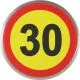 Magnet: Prometni znak 30, okrogel 6 cm
