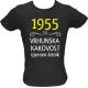 Majica ženska (telirana)-1955, vrhunska kakovost, izjemen letnik M-črna