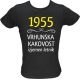 Majica ženska (telirana)-1955, vrhunska kakovost, izjemen letnik XL-črna